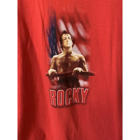 Vtg ROCKY Balboa Boxing Fights Movie Sylvester Stallone Red T Shirt Sz L 2001‎ - Picture 4 of 9
